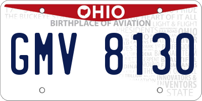 OH license plate GMV8130