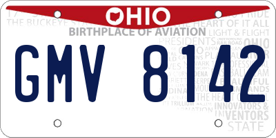 OH license plate GMV8142