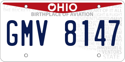 OH license plate GMV8147