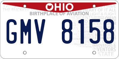 OH license plate GMV8158