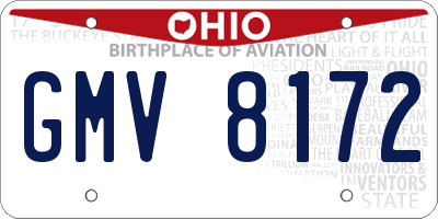 OH license plate GMV8172