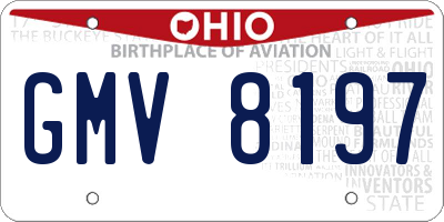 OH license plate GMV8197