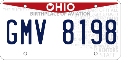 OH license plate GMV8198
