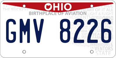 OH license plate GMV8226