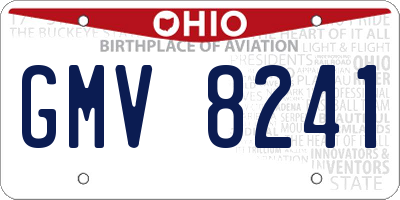 OH license plate GMV8241