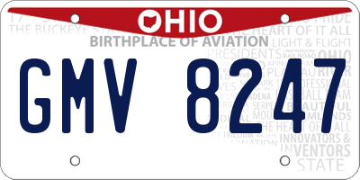 OH license plate GMV8247