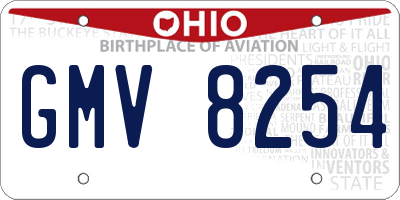 OH license plate GMV8254