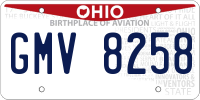 OH license plate GMV8258