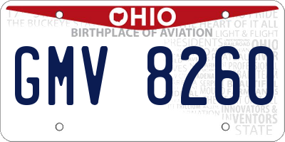 OH license plate GMV8260