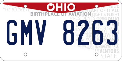 OH license plate GMV8263