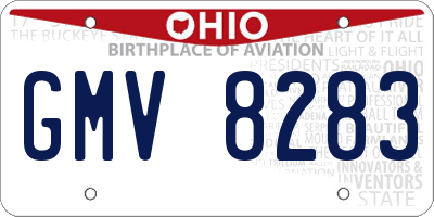 OH license plate GMV8283