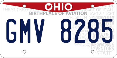 OH license plate GMV8285