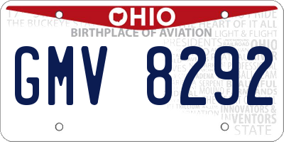 OH license plate GMV8292