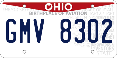 OH license plate GMV8302