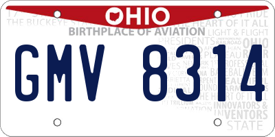 OH license plate GMV8314