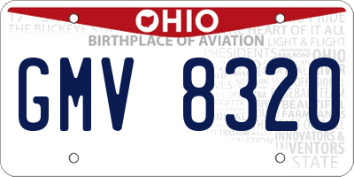 OH license plate GMV8320