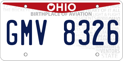 OH license plate GMV8326