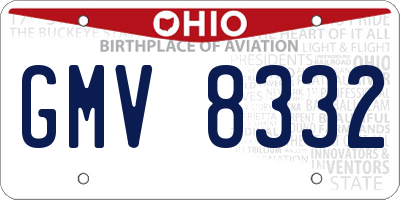 OH license plate GMV8332