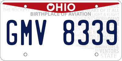 OH license plate GMV8339