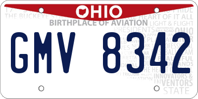OH license plate GMV8342