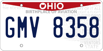 OH license plate GMV8358