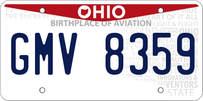 OH license plate GMV8359