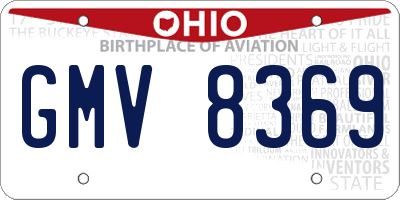OH license plate GMV8369