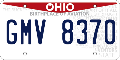 OH license plate GMV8370
