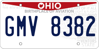 OH license plate GMV8382