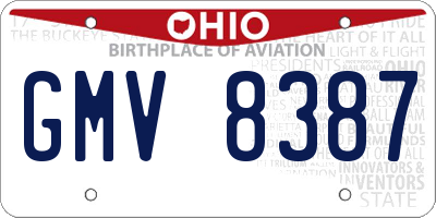 OH license plate GMV8387
