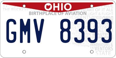 OH license plate GMV8393