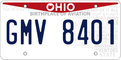 OH license plate GMV8401