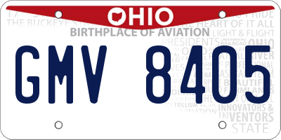 OH license plate GMV8405