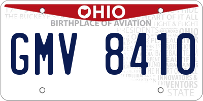 OH license plate GMV8410