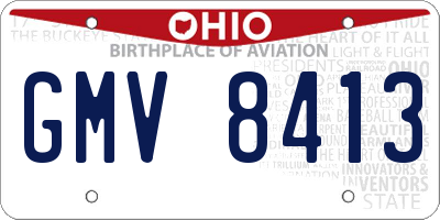 OH license plate GMV8413