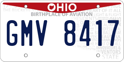 OH license plate GMV8417