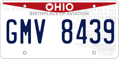 OH license plate GMV8439