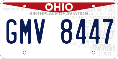 OH license plate GMV8447