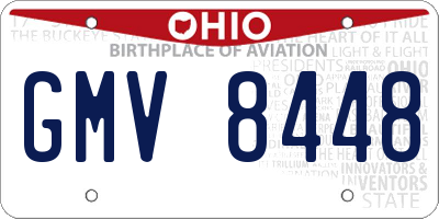 OH license plate GMV8448