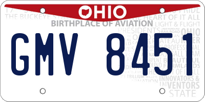 OH license plate GMV8451