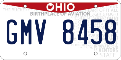 OH license plate GMV8458