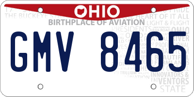 OH license plate GMV8465