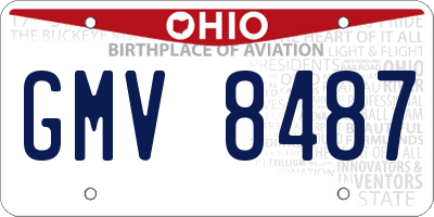 OH license plate GMV8487