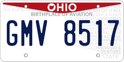 OH license plate GMV8517