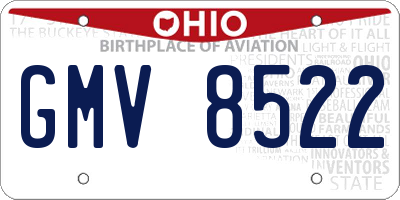 OH license plate GMV8522