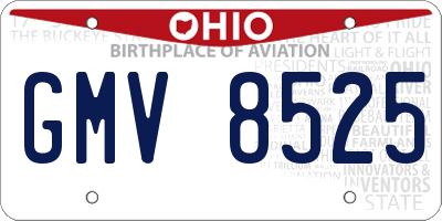 OH license plate GMV8525