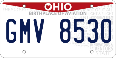OH license plate GMV8530