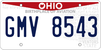 OH license plate GMV8543