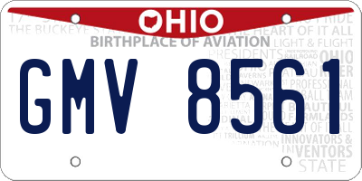 OH license plate GMV8561