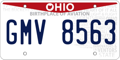 OH license plate GMV8563